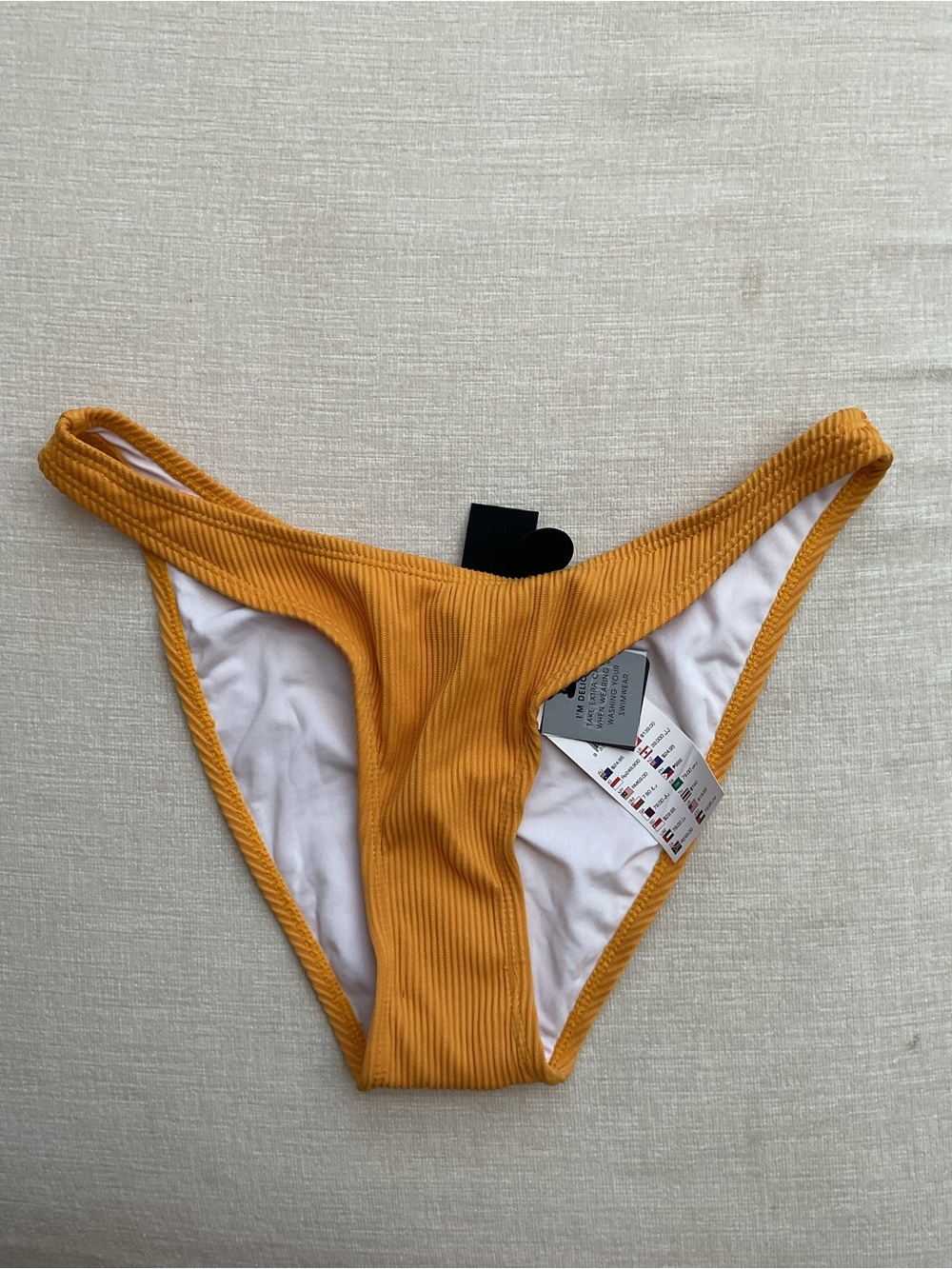 Cotton On Mustard Ribbed Bikini Bottoms